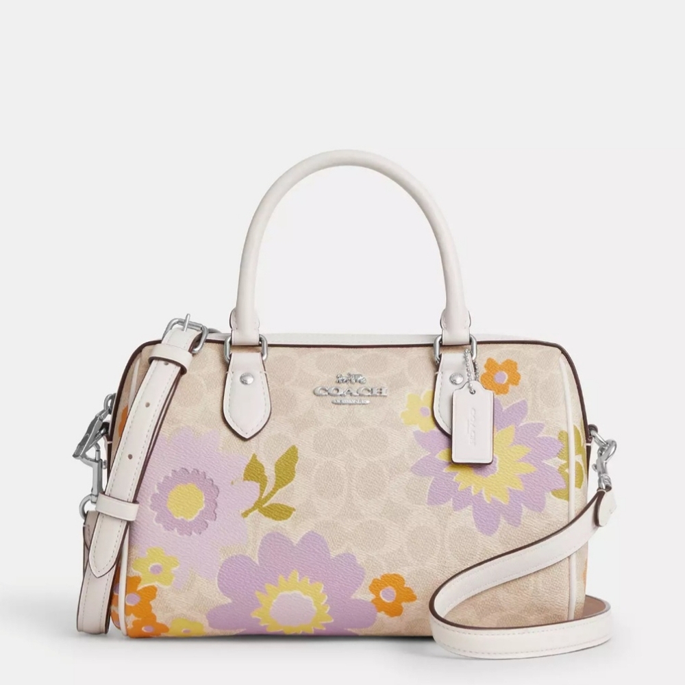 Coach Rowan In Signature Floral Satchel
